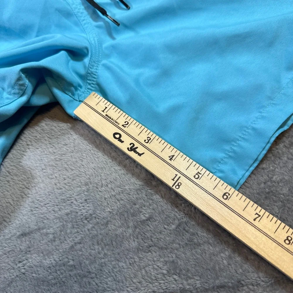 Quiksilver Mens Swim Trunks Light Blue‎ Elastic Waist Board Shorts XL 6in Inseam
